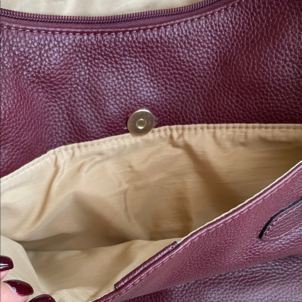 Giani Bernini Maroon Leather Shoulder Bag - Picture 6 of 12